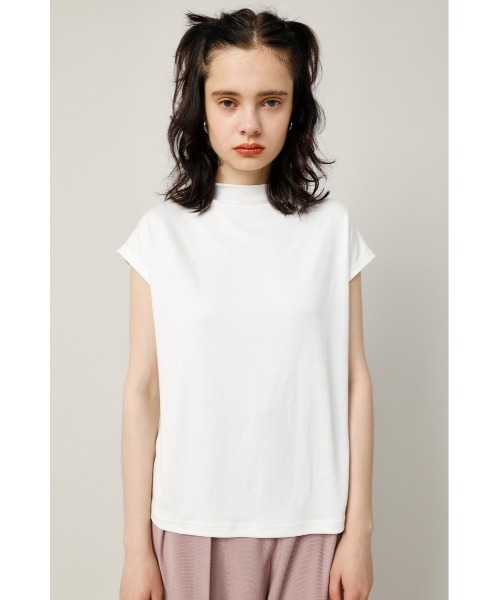 SLY(スライ)の「BOTTLE N/C SHORT SLEEVE TOPS ボトルネックショートスリーブ トップス(Tシャツ/カットソー・レディース・ホワイト/ブラック/グレー/ライム・FREE)」の22枚目の写真