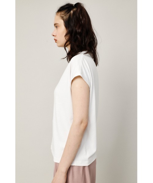 SLY(スライ)の「BOTTLE N/C SHORT SLEEVE TOPS ボトルネックショートスリーブ トップス(Tシャツ/カットソー・レディース・ホワイト/ブラック/グレー/ライム・FREE)」の14枚目の写真