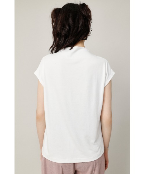 SLY(スライ)の「BOTTLE N/C SHORT SLEEVE TOPS ボトルネックショートスリーブ トップス(Tシャツ/カットソー・レディース・ホワイト/ブラック/グレー/ライム・FREE)」の8枚目の写真