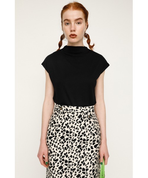 SLY(スライ)の「BOTTLE N/C SHORT SLEEVE TOPS ボトルネックショートスリーブ トップス(Tシャツ/カットソー・レディース・ホワイト/ブラック/グレー/ライム・FREE)」の5枚目の写真