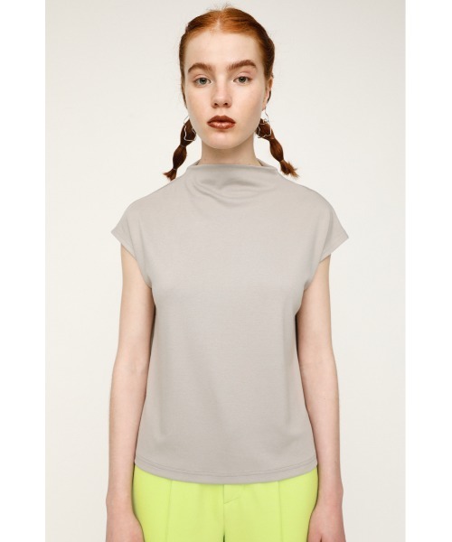 SLY(スライ)の「BOTTLE N/C SHORT SLEEVE TOPS ボトルネックショートスリーブ トップス(Tシャツ/カットソー・レディース・ホワイト/ブラック/グレー/ライム・FREE)」の9枚目の写真