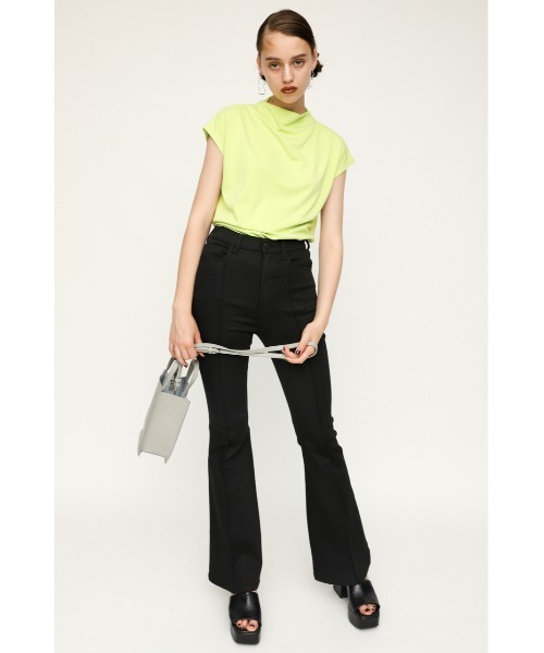 SLY(スライ)の「BOTTLE N/C SHORT SLEEVE TOPS ボトルネックショートスリーブ トップス(Tシャツ/カットソー・レディース・ホワイト/ブラック/グレー/ライム・FREE)」の16枚目の写真