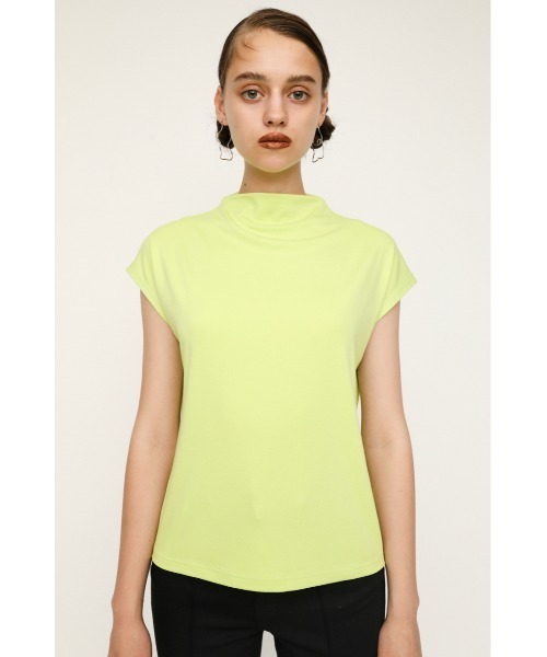 SLY(スライ)の「BOTTLE N/C SHORT SLEEVE TOPS ボトルネックショートスリーブ トップス(Tシャツ/カットソー・レディース・ホワイト/ブラック/グレー/ライム・FREE)」の10枚目の写真