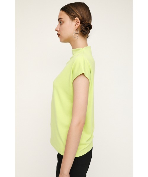 SLY(スライ)の「BOTTLE N/C SHORT SLEEVE TOPS ボトルネックショートスリーブ トップス(Tシャツ/カットソー・レディース・ホワイト/ブラック/グレー/ライム・FREE)」の7枚目の写真