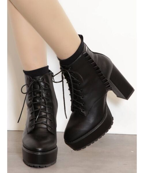 EATME（イートミー）の「レースアップアンクルブーツ（ブーツ・レディース・ブラック/アイボリー/その他1・S/M/L）」の12枚目の写真