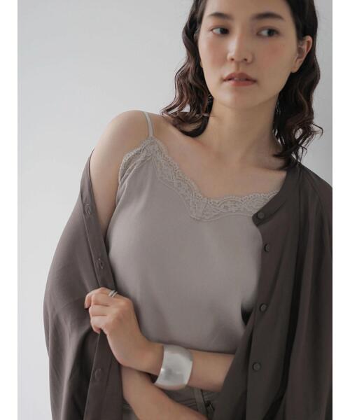 AMERICAN HOLIC（アメリカンホリック）の「レースキャミソール（タンクトップ・レディース・ブラック/グレイッシュベージュ/アイボリー・M/L）」の13枚目の写真