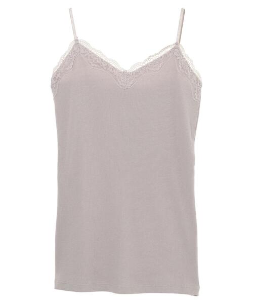 AMERICAN HOLIC（アメリカンホリック）の「レースキャミソール（タンクトップ・レディース・ブラック/グレイッシュベージュ/アイボリー・M/L）」の6枚目の写真