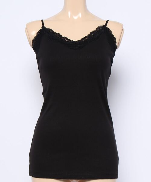 AMERICAN HOLIC（アメリカンホリック）の「レースキャミソール（タンクトップ・レディース・ブラック/グレイッシュベージュ/アイボリー・M/L）」の5枚目の写真