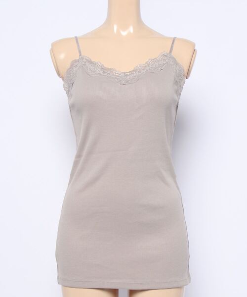 AMERICAN HOLIC（アメリカンホリック）の「レースキャミソール（タンクトップ・レディース・ブラック/グレイッシュベージュ/アイボリー・M/L）」の19枚目の写真