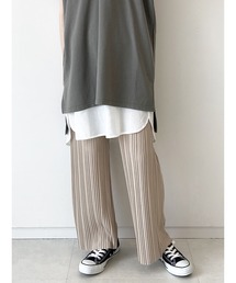 Samansa Mos2 blue | プリーツパンツ(その他パンツ)