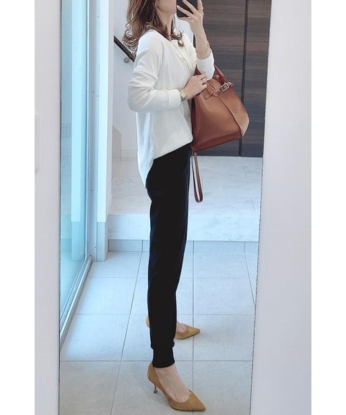 Bonjour Sagan(ボンジュールサガン)の「裾スリットジョガーパンツ(その他パンツ・レディース・ブラック/グレイッシュベージュ/モカ/ネイビー/チャコールグレー・FREE)」の19枚目の写真