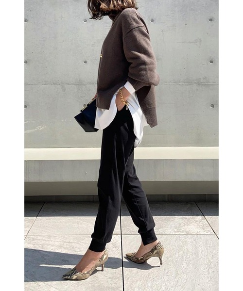 Bonjour Sagan(ボンジュールサガン)の「裾スリットジョガーパンツ(その他パンツ・レディース・ブラック/グレイッシュベージュ/モカ/ネイビー/チャコールグレー・FREE)」の18枚目の写真