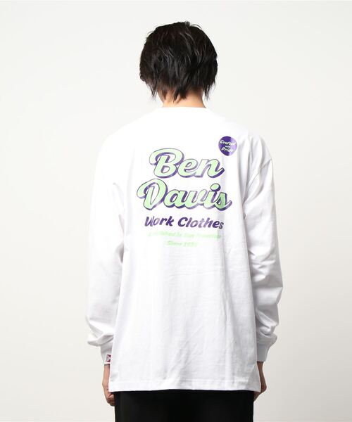 BEN DAVIS（ベンデイビス）の「【BEN DAVIS】バックロゴロンＴ（Tシャツ/カットソー・メンズ・ネイビー/ホワイト/グリーン・L/XL/M/S）」の5枚目の写真