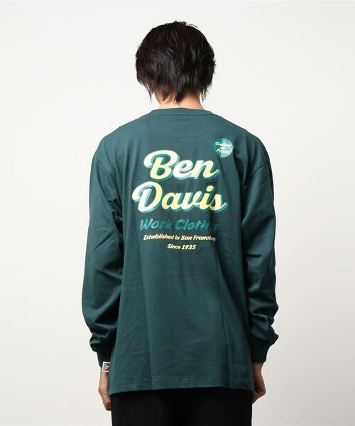 BEN DAVIS（ベンデイビス）の「【BEN DAVIS】バックロゴロンＴ（Tシャツ/カットソー・メンズ・ネイビー/ホワイト/グリーン・L/XL/M/S）」の7枚目の写真