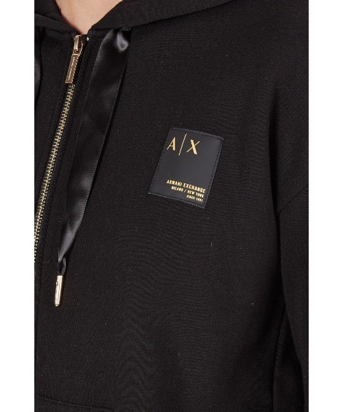 ARMANI EXCHANGE(アルマーニエクスチェンジ)の「【A|X アルマーニ エクスチェンジ】A|Xロゴパッチ ジップアップスウェットパーカ(パーカー・レディース・ブラック・SMALL/X-SMALL/MEDIUM/LARGE)」の5枚目の写真