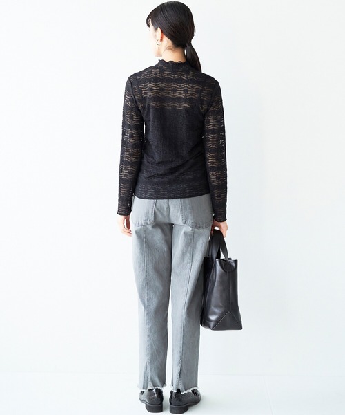 haco!(ハコ)の「手持ちの服がパッと華やぐ 重ね着に便利な総レーストップス(その他トップス・レディース・アイボリー/ブラック・LARGE/MEDIUM/SMALL/X-LARGE)」の12枚目の写真