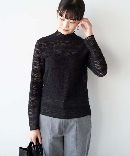 haco!(ハコ)の「手持ちの服がパッと華やぐ 重ね着に便利な総レーストップス(その他トップス・レディース・アイボリー/ブラック・LARGE/MEDIUM/SMALL/X-LARGE)」の6枚目の写真