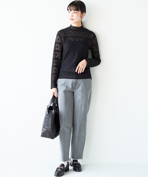 haco!(ハコ)の「手持ちの服がパッと華やぐ 重ね着に便利な総レーストップス(その他トップス・レディース・アイボリー/ブラック・LARGE/MEDIUM/SMALL/X-LARGE)」の10枚目の写真