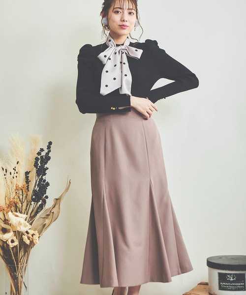 NOELA（ノエラ）の「ハイウエストマーメイドスカート（スカート・レディース・ブルー/ピンク/ブラウン/ベージュ・S/M）」の4枚目の写真