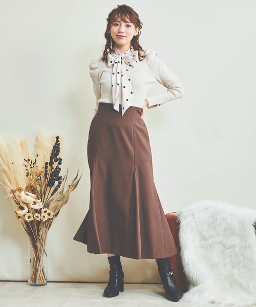 NOELA（ノエラ）の「ハイウエストマーメイドスカート（スカート・レディース・ブルー/ピンク/ブラウン/ベージュ・S/M）」の10枚目の写真