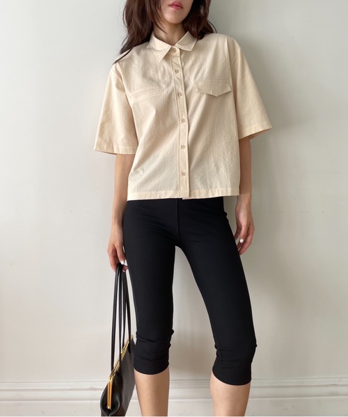 Didot.showroom（ディドット ショールーム）の「long biker shorts（レギンス/スパッツ・レディース・ブラック/ライトグレー・FREE）」の7枚目の写真