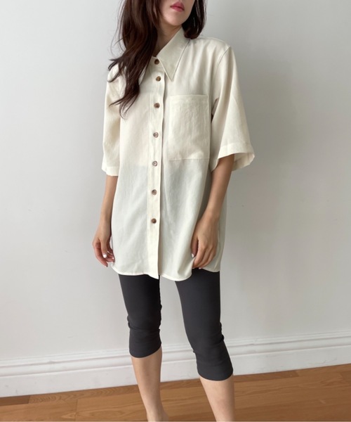 Didot.showroom（ディドット ショールーム）の「long biker shorts（レギンス/スパッツ・レディース・ブラック/ライトグレー・FREE）」の5枚目の写真