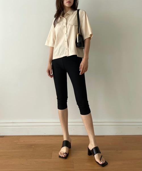 Didot.showroom（ディドット ショールーム）の「long biker shorts（レギンス/スパッツ・レディース・ブラック/ライトグレー・FREE）」の20枚目の写真