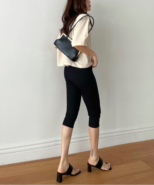 Didot.showroom（ディドット ショールーム）の「long biker shorts（レギンス/スパッツ・レディース・ブラック/ライトグレー・FREE）」の10枚目の写真