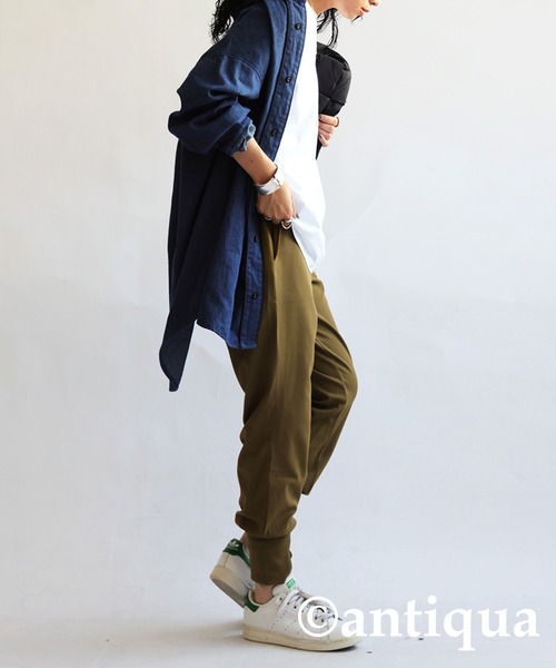 antiqua(アンティカ)の「裾リブストレッチパンツ(その他パンツ・レディース・ブラック/カーキ/ダークカーキ/ダークグレー・M/L)」の22枚目の写真