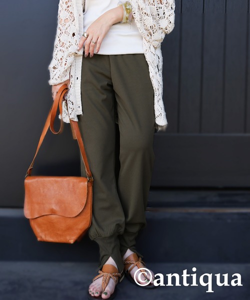 antiqua(アンティカ)の「裾リブストレッチパンツ(その他パンツ・レディース・ブラック/カーキ/ダークカーキ/ダークグレー・M/L)」の19枚目の写真
