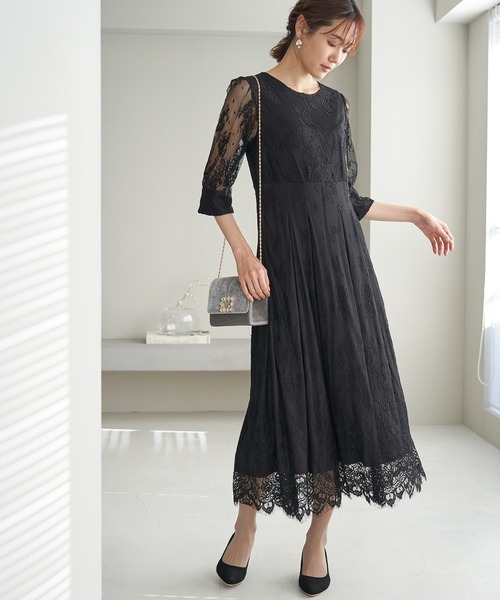 ROPE' PICNIC（ロペピクニック）の「【一部店舗限定】【Mon E’toile】レースタックDRESS（ドレス・レディース・ブラック/ライトグリーン/ピンク・40/36/38）」の10枚目の写真