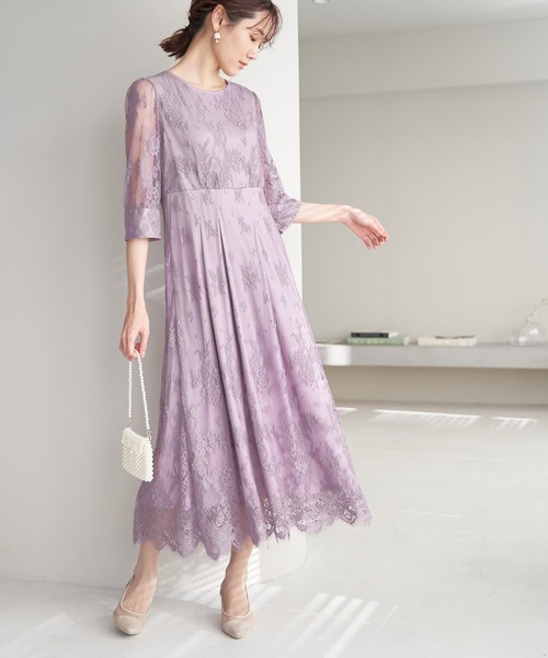 ROPE' PICNIC（ロペピクニック）の「【一部店舗限定】【Mon E’toile】レースタックDRESS（ドレス・レディース・ブラック/ライトグリーン/ピンク・40/36/38）」の5枚目の写真