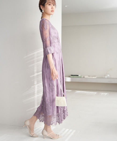ROPE' PICNIC（ロペピクニック）の「【一部店舗限定】【Mon E’toile】レースタックDRESS（ドレス・レディース・ブラック/ライトグリーン/ピンク・40/36/38）」の6枚目の写真