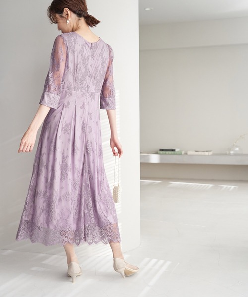 ROPE' PICNIC（ロペピクニック）の「【一部店舗限定】【Mon E’toile】レースタックDRESS（ドレス・レディース・ブラック/ライトグリーン/ピンク・40/36/38）」の7枚目の写真