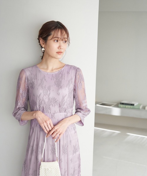 ROPE' PICNIC（ロペピクニック）の「【一部店舗限定】【Mon E’toile】レースタックDRESS（ドレス・レディース・ブラック/ライトグリーン/ピンク・40/36/38）」の8枚目の写真