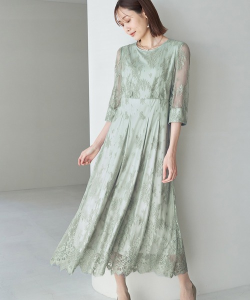 ROPE' PICNIC（ロペピクニック）の「【一部店舗限定】【Mon E’toile】レースタックDRESS（ドレス・レディース・ブラック/ライトグリーン/ピンク・40/36/38）」の13枚目の写真