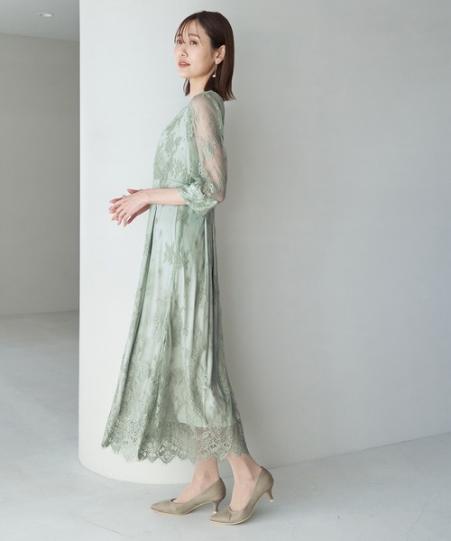ROPE' PICNIC（ロペピクニック）の「【一部店舗限定】【Mon E’toile】レースタックDRESS（ドレス・レディース・ブラック/ライトグリーン/ピンク・40/36/38）」の15枚目の写真