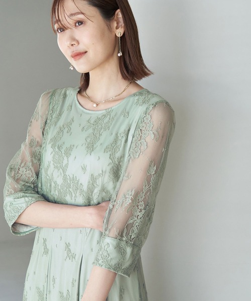 ROPE' PICNIC（ロペピクニック）の「【一部店舗限定】【Mon E’toile】レースタックDRESS（ドレス・レディース・ブラック/ライトグリーン/ピンク・40/36/38）」の17枚目の写真