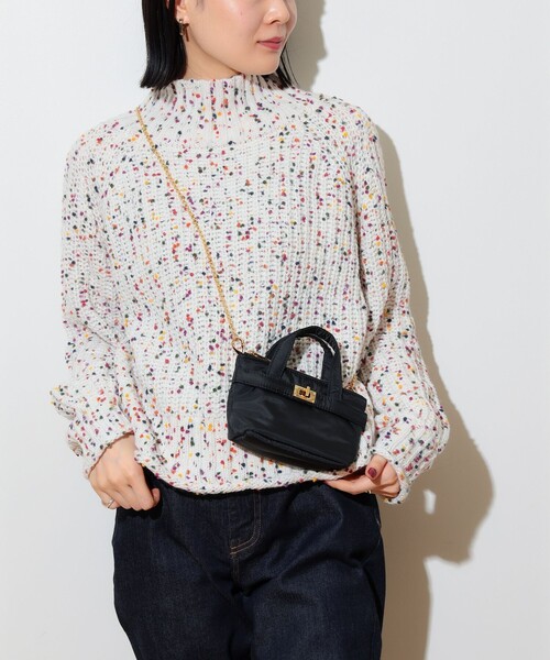 BEAMS HEART（ビームスハート）の「【4色展開】配色 カラーネップ ニット（ニット/セーター・レディース・ネイビー/オフホワイト/ブラウン系その他2/ブルー/グリーン/ライトグレー・FREE）」の15枚目の写真