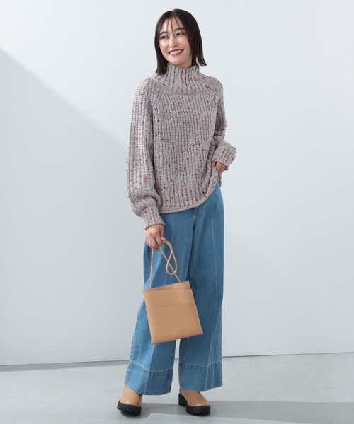 BEAMS HEART（ビームスハート）の「【4色展開】配色 カラーネップ ニット（ニット/セーター・レディース・ネイビー/オフホワイト/ブラウン系その他2/ブルー/グリーン/ライトグレー・FREE）」の17枚目の写真