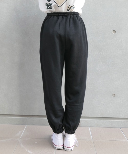 CORNERS(コーナーズ)の「裏起毛ロゴ刺繍リラックスジョガーパンツ(スウェットパンツ・レディース・グリーン/杢グレー/スミクロ・FREE)」の10枚目の写真