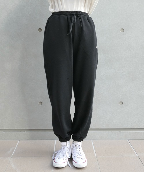 CORNERS(コーナーズ)の「裏起毛ロゴ刺繍リラックスジョガーパンツ(スウェットパンツ・レディース・グリーン/杢グレー/スミクロ・FREE)」の6枚目の写真