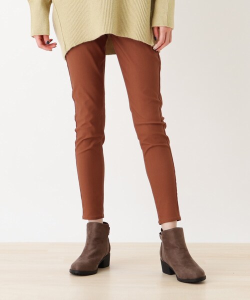 SHOO・LA・RUE（シューラルー）の「◆【S-LL/股下短め】ストレッチ裏起毛スキニーパンツ（その他パンツ・レディース・オリーブ/ベージュ/レンガ/ブラック・02/01/04/03）」の4枚目の写真