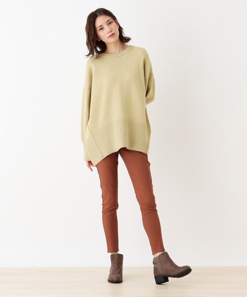 SHOO・LA・RUE（シューラルー）の「◆【S-LL/股下短め】ストレッチ裏起毛スキニーパンツ（その他パンツ・レディース・オリーブ/ベージュ/レンガ/ブラック・02/01/04/03）」の12枚目の写真