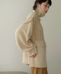 Bab | 【WEB限定】レイヤード風ニットトップス(ニット/セーター)