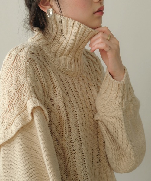 Bab(バブ)の「【WEB限定】レイヤード風ニットトップス(ニット/セーター・レディース・アイボリー/モカ/ライトグリーン・FREE)」の9枚目の写真