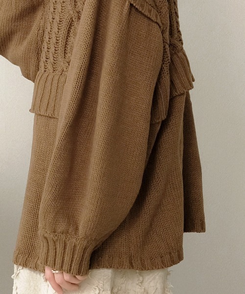 Bab(バブ)の「【WEB限定】レイヤード風ニットトップス(ニット/セーター・レディース・アイボリー/モカ/ライトグリーン・FREE)」の18枚目の写真