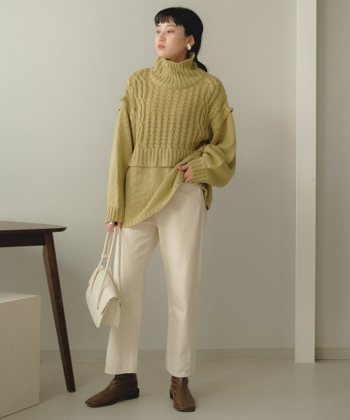 Bab(バブ)の「【WEB限定】レイヤード風ニットトップス(ニット/セーター・レディース・アイボリー/モカ/ライトグリーン・FREE)」の22枚目の写真