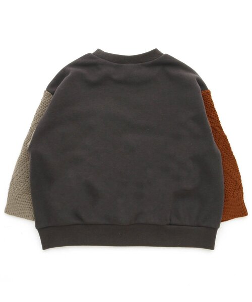 BREEZE（ブリーズ）の「ニット切替トレーナー（スウェット・キッズ・キナリ/チャコール/ブルー・100/90/110/120/140/130/80）」の7枚目の写真