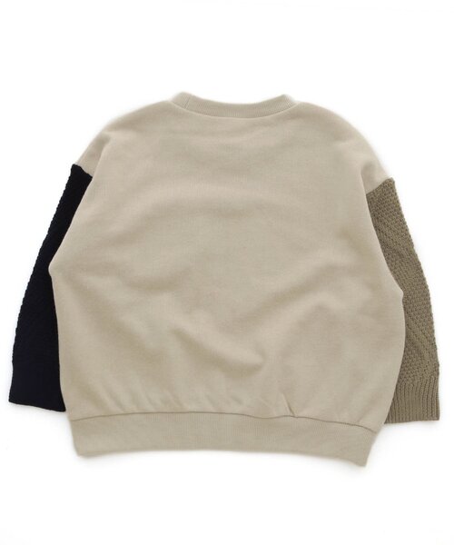 BREEZE（ブリーズ）の「ニット切替トレーナー（スウェット・キッズ・キナリ/チャコール/ブルー・100/90/110/120/140/130/80）」の6枚目の写真